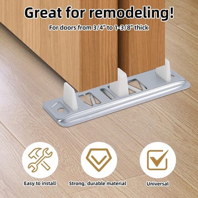 Sliding door vloergeleiders 8 pack - metalen bases en plastic platen - soepel schuiven - ShopVlot