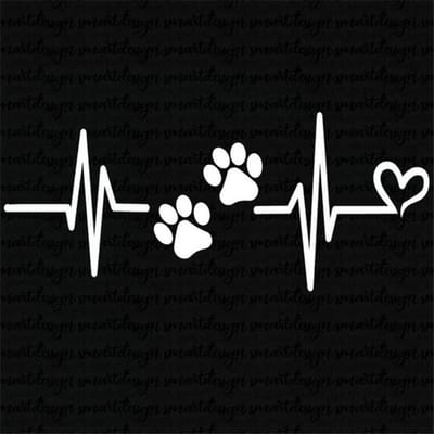 Hondenpootafdruk Elektrocardiogram Auto Sticker Cartoon Sticker Decoratieve Auto Ruit Laptop Sticker