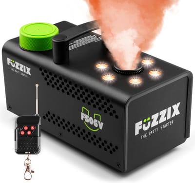 Verticale Rookmachine met lichteffect - Fuzzix F506V - 500 watt rookmachine met 6 RGB LEDS - Draadloze afstandsbediening