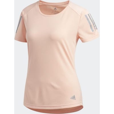 adidas OWN THE RUN TEE Dames Sportshirt - Glow Pink - Maat XS
