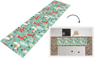 Keukenloper - Loper keuken - Lama - Patronen - Cactus - 200x50 cm - Keukenloper vinyl