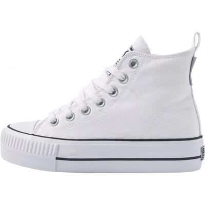 British Knights - Kaya Mid Dames Sneakers Hoog - Maat 38 - Wit - Katoen - Vrouwen Schoenen