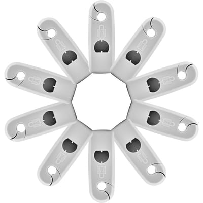 10 Stuks EAS Systeem Winkelhaakslot Diefstalbeveiliging Vrachtbeveiliging EAS Slot (Wit) white