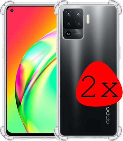 Hoesje 2 Stuks - Geschikt voor OPPO A94 - Sterk & Shockproof - Siliconen Case - Back Cover - Telefoon Hoes Shock Proof - Transparant