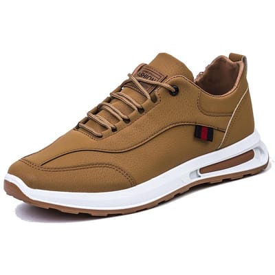 Nouvelles baskets décontractées en cuir pour hommes, chaussures de mode pour hommes, baskets encombrantes de style coréen, chaussures de course en plein air pour hommes 44 brown