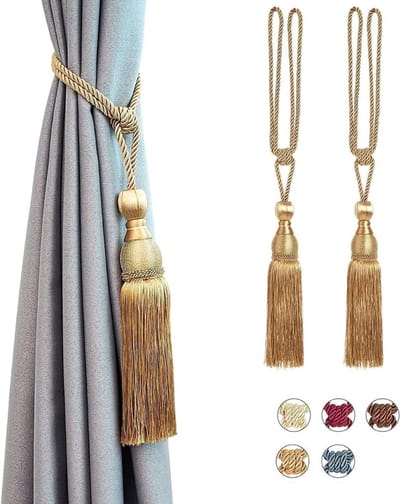 Home2go Gordijnkwasten - Gordijn Embrasse - Embrasse kwast - Gordijnbinders - Gordijnkwast - raamdecoratieaccessoires - Gordijnhouder - Gordijnhanger - Gordijn Accessoires - Draperie - Elegant Brons - 65 cm 2 stuks