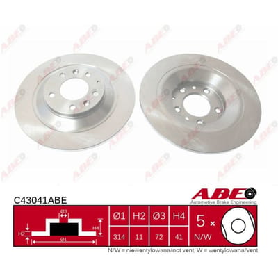 Remschijf ABE C43041 achter, volledig, 1 Stuk