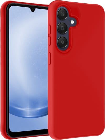 Hoesje - Geschikt voor Samsung Galaxy A25 - Sterk & Shockproof - Siliconen Case - Hoes Cover - Telefoonhoes - Rood