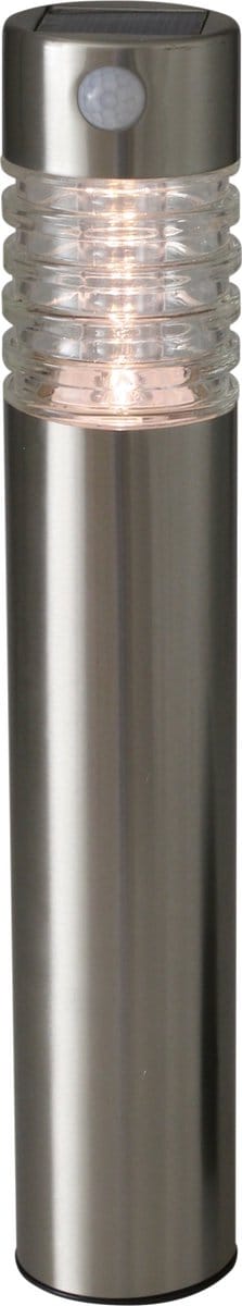 Luxform - Arizona - Solar Intelligent Hybride Tuinlamp - 100 Lumen - RVS Zilver - Werkend op zonne-energie - met bewegingssensor
