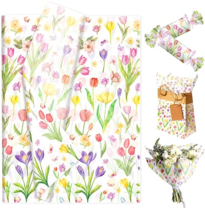 Dailygoods - 50 Vellen Wildebloemen Geschenkpapier voor Feesten en Decoratie