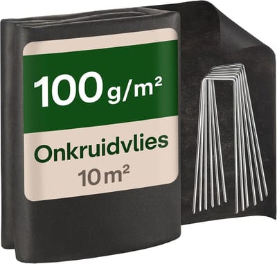 Onkruiddoek - Tuinvlies Bodemdoek - Onkruid Vrij Houden - Extra Sterk 100 g/m² - 10 m² - Zwart
