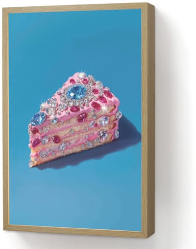 Wandlamp 40x60 cm - Oplaadbaar - Taart - Edelstenen - Glitters - Roze - Wandlampen binnen woonkamer - Slaapkamer lamp - Decoratieve nachtlamp - Vloerlamp draadloos