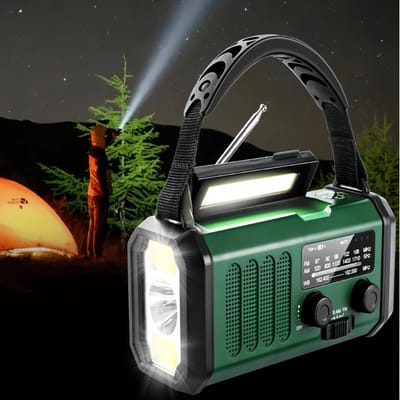 Benelux Select Noodradio Zonneenergie – Draagbare Noodradio – Emergency Radio – LED-zaklamp – SOS-Alarm - 16 cm x 8,5 cm x 6 cm