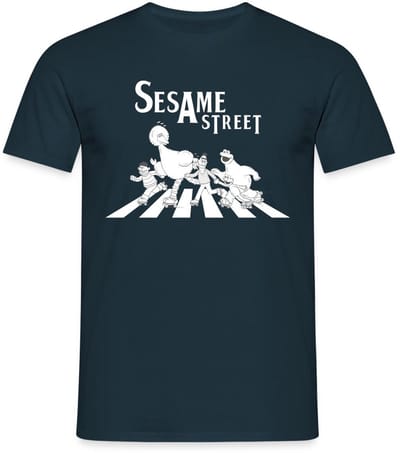 Sesamstraat Parodie Op Abbey Road T-Shirt Heren