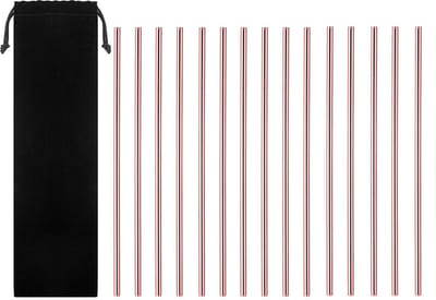 Herbruikbare Metalen Drink Rietjes Recht (15 stuks) – Rose Gold