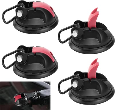 Sterke Zuignap Haken Set van 4 Stuks, Ideaal voor Camping, Caravan en Motorhome, Tot 35 kg Belastbaarheid, Geschikt voor Tegels, Glas en Auto's