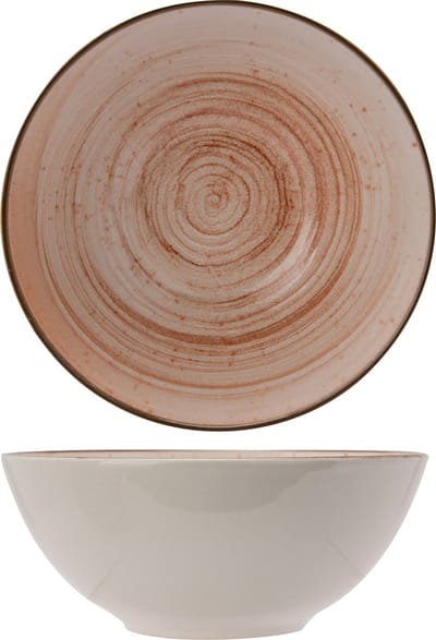 ​Cosy & Trendy Kom Sintra Terracotta Ø 16 cm - Aardewerken Kom met Uniek Spiraalpatroon - Ideaal voor Soepen, Salades en Desserts - Vaatwasserbestendig​