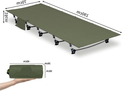 Opklapbed - Campingbed Gastenbed - Buiten Ontspannen - Lichtgewicht Aluminium Frame - 190x70x18 cm - Blauw