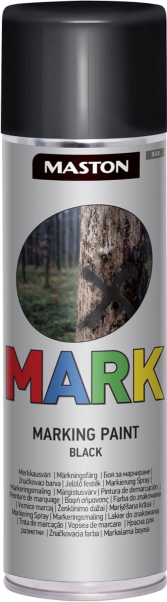 Maston Mark Marking Paint - Mat - Zwart - Markeringsspray - 500 ml - spuitbus verf