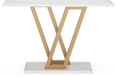 Pugsdrly Consoletafel, industriële haltafel voor in de gang, 110 cm Haltafels Smalle salontafel, bijzettafel voor in de woonkamer, stabiel metalen frame en eenvoudige montage