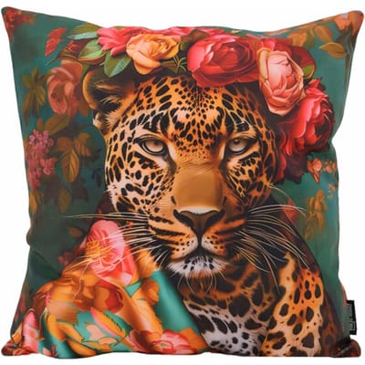 Gek op kussens! Sierkussen flower leopard #1 | 45 x 45 cm | katoen/polyester