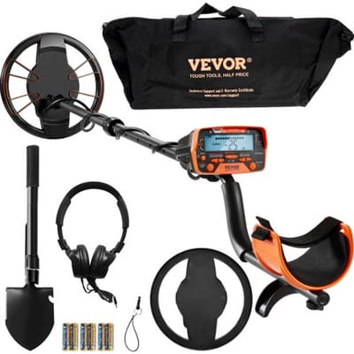 VEVOR Metaaldetector Kit voor Volwassenen Multifunctionele Professionele Metaaldetector met 7 Modi Waterdichte 25.4cm Deeper Coil met Schep en Draagtas