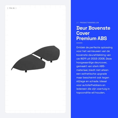 Dailygoods- Deurcover Premium - Bovenste Afdekking - Vervanging 2117270148/2117270248 - Geschikt voor W211 2003-2006 - Hoogwaardig ABS - Eenvoudige Installatie - Deurbekleding