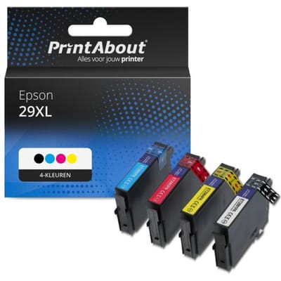 PrintAbout huismerk Inktcartridge 29XL (T2996) 4-kleuren Multipack Hoge capaciteit Geschikt voor Epson