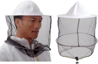 2 stuks imkersluierhoed, bijenbeschermhoed, geschikt voor Halloween kostuum, muggen en insectenwerend hoofdnetmasker met kap
