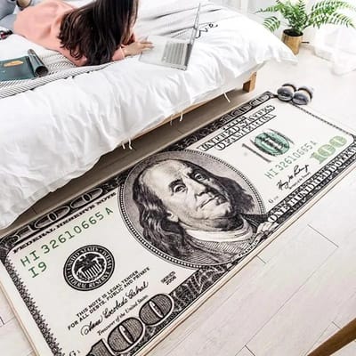 Verbeterd Materiaal Amerikaanse Dollar Slaapkamer Bedkleed Woonkamer Keuken Badkamer Verdikt Tapijt Voetmat Woondecoratie 50X80CM (1.6X2.6FT