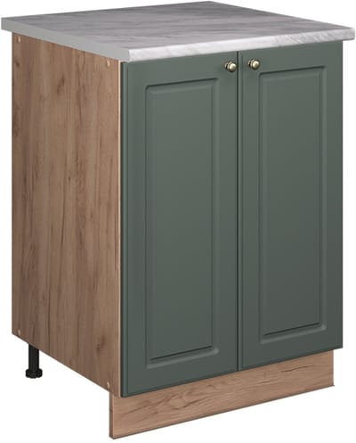 Vicco Wastafelkast Fame-Line, Groen-Goud Landhuis/Goudkleurig Eiken, 60 cm