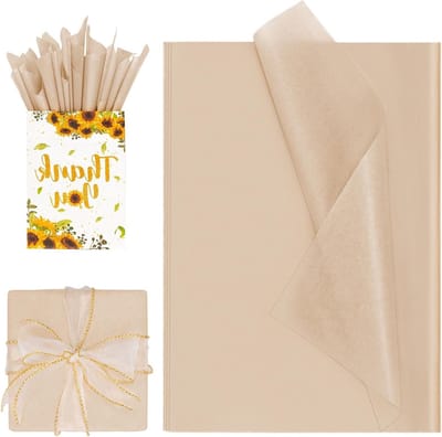 100 Vellen Bruin Tissuepapier voor Verpakking en Cadeaus - Vintage Kraft Papier voor Verjaardag, Bruiloft en Kerst - 50 x 35 cm