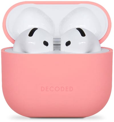 DECODED Siliconen AirPods Hoesje - Geschikt voor AirPods 4 - Soft Touch Silicone - Ondersteund Draadloos Opladen - Valbescherming - Roze
