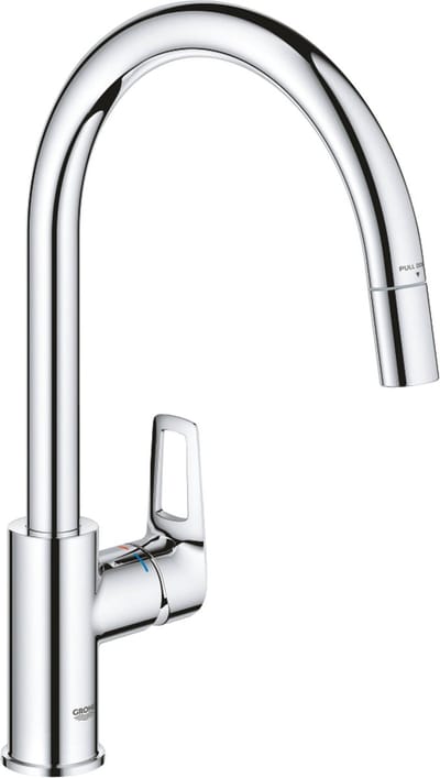 Grohe BauLoop - Keukenkraan met uittrekbare vuistdouche, chroom 30543000