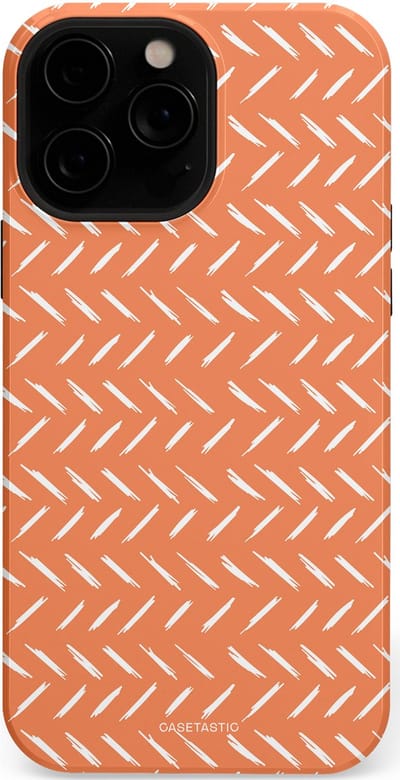 Casetastic hoesje geschikt voor Apple iPhone 13 Pro Max - MagSafe - Dubbellaagse bescherming - Oranje Witte Nederland Cross Patroon - Fashion Case - Terracotta Zand