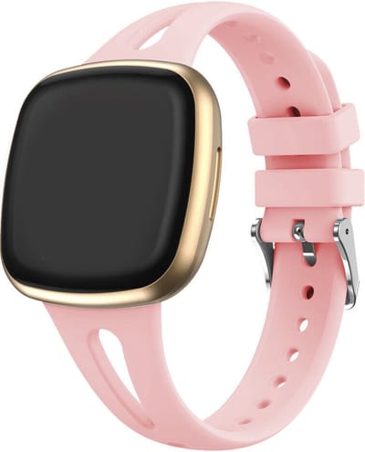 Strap-it Luxe siliconen bandje - geschikt voor Fitbit Versa 3 / Versa 4 / Sense / Sense 2- roze - Maat: Maat S