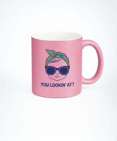 Glitter Baby Mok - "You Lookin' At?" Koffiemok