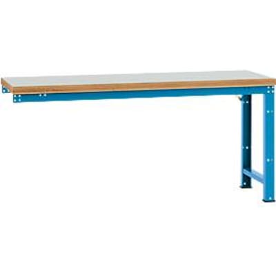 Manuflex aanbouw-werkbank Profi standaard, tafelblad kunststof, 2000 x 700 mm, lichtblauw