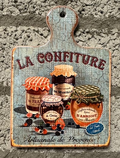 Decoratieve wanddecoratie "La Confiture" - meerkleurig - hoogte 19 x 14 x 1 cm - keramiek - Woonaccessoires