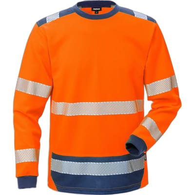 Fristads Hi Vis T-Shirt Lange Mouwen Klasse 3 7724 Thv - Hi-Vis oranje/marineblauw - XS