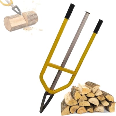 Handmatige Houtkliever - Brandhout Maker - Efficiënt Hout Splijten - Traagheidstechnologie - 96 cm - Geel
