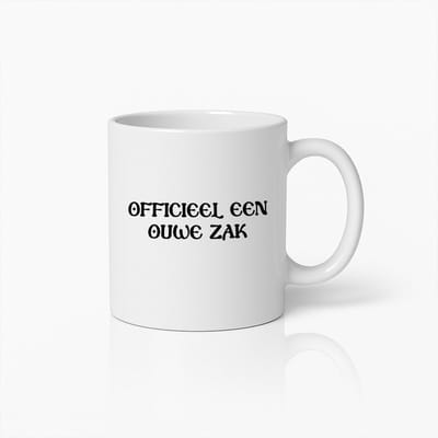 Officieel een Ouwe Zak Mok – Grappig Nederlands Verjaardagscadeau Koffiebeker