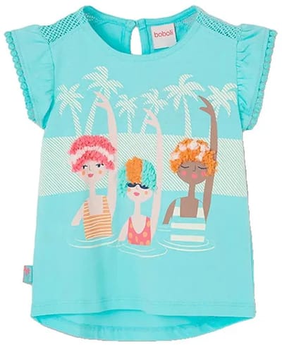 Boboli 333100 T-shirt Met Korte Mouwen Blauw 24 Months Meisje