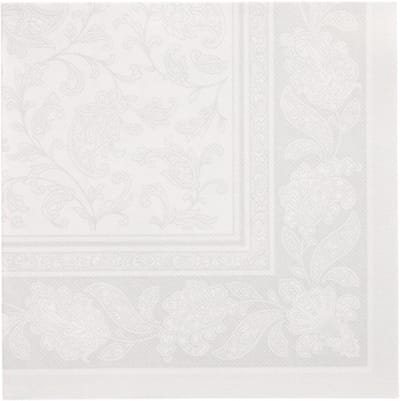 8x 20 Servetten ROYAL Collection 1/4 vouw 40 cm x 40 cm wit Ornaments