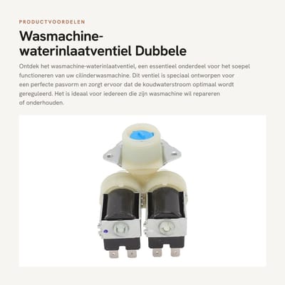 Dailygoods- Waterinlaatventiel Dubbele Koppen - Wasmachine Ventiel - 220-240 V - ABS Materiaal - Perfecte Pasvorm - Duurzaam voor Langdurig Gebruik - Wasmachineklep