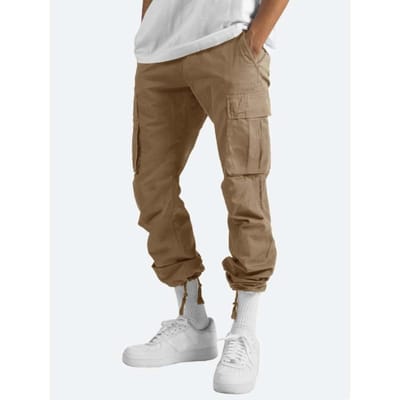 Nieuwe Zomerstijl Heren Werk Casual Broek Trekkoord Meerdere zakken Broek M