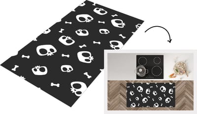 Keukenloper - Loper keuken - Patronen - Skull - Skelet - Bot - 120x60 cm - Keukenloper vinyl