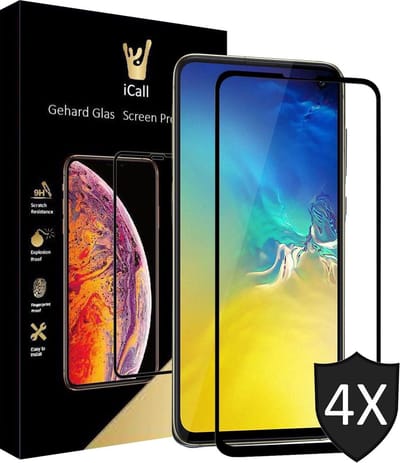 4x Screenprotector geschikt voor Samsung Galaxy S10e | Full Screen Cover Volledig Beeld | Tempered Glass van iCall