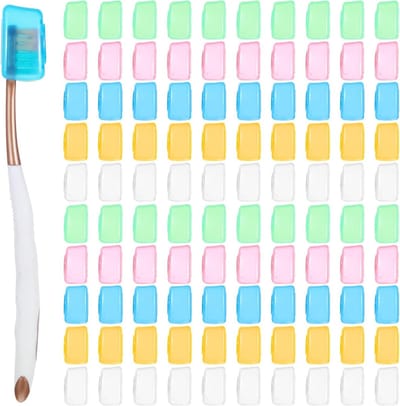 Tandenborstel Covers - Beschermhoesjes - Reizen Organiseren - Hygiënisch en Veilig - 100 stuks - Mix van Kleuren