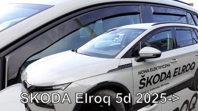 Skoda Elroq zijwindschermen raamspoilers donker getint - 5 deurs model bouwjaar VANAF 2025 - set a 4 stuks tbv voor & achterdeuren L+R